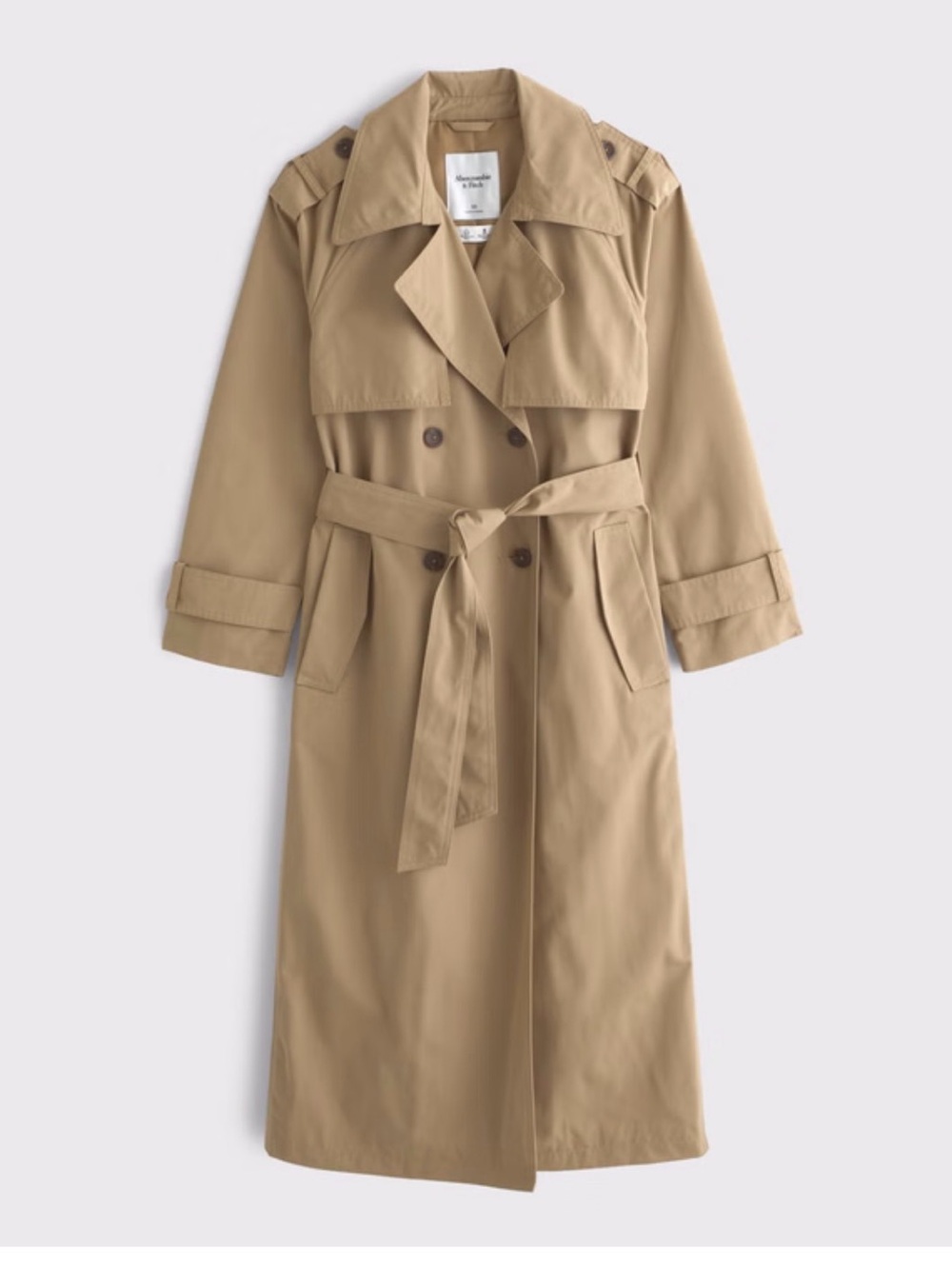 Abercrombie & Fitch Classic Trench Coat in Camel